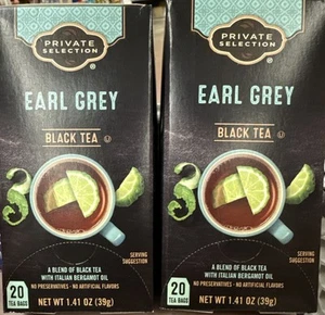 (2-Boxes) Private Selection Earl Grey Black Tea =20ct per box Total= 40 Tea Bags - Picture 1 of 2