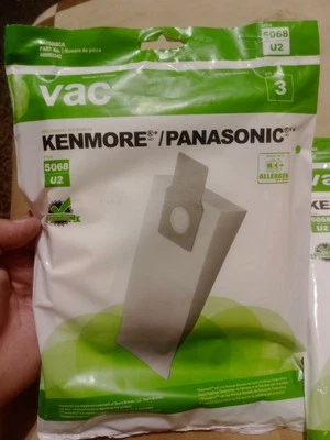 Bolsas de vacío verticales Kenmore Panasonic 5068 U2 3 en paquete nuevas selladas Foto 1 de 4
