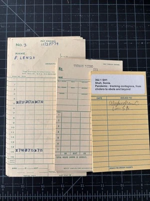 24 VTG Genuine Time Clock + Library Cards for Junk Journal Ephemera/Scrapbooking - Image 1 of 4