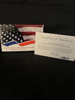2010 US MINT AMERICA the BEAUTIFUL SILVER QUARTERS PROOF SET, Box & COA - Image 1 of 4
