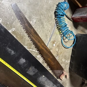 VTG antique Warranted Superior two man Crosscut Logging Saw 42" - Picture 1 of 7