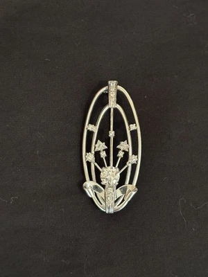 Platinum Diamond Brooch - Old European Brilliant Cut Diamond - Image 1 of 4