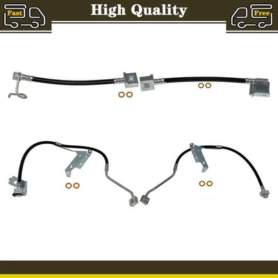 Linha de freio de mangueira de freio dianteira traseira 4 compatível com Ford F-550 Super Duty 6.7L 6.8L - Imagem 1 de 4