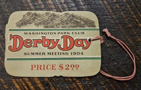 Rare 1904 American Derby Ticket Stub, Washington Park Racetrack in Chicago Cover