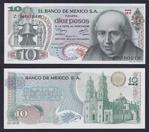 Billet Du Mexique 10 PESOS 1975 P.-63h FDS/UNC - Picture 1 of 1