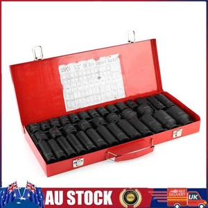 Professional 1/2in Drive Deep Impact Hex Socket Set of 35Pcs Metric - Picture 1 of 12