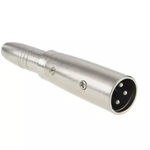 XLR 3 Pin Male Plug To 6.3mm 1/4 inch Female Mono Jack Adaptor - Picture 1 of 3