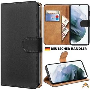 Housse Étui pour Samsung Rabattable Portefeuille Noir Téléphone Portable - Photo 1/5