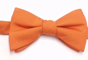 $125 Tommy Hilfiger Men`S Classic Orange Dress Solid Bow Tie Adjustable Bowtie - Picture 1 of 5