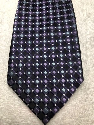 ALEXANDER JULIAN MENS TIE BLACK PURPLE GRAY 3.5 X 59 NWOT - Image 1 of 4