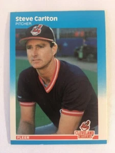 1987 Fleer Steve Carlton Cleveland Indians Baseball Card No. U-17 - Picture 1 of 2