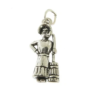 925 Sterling Silver Lady Hillbilly Charm Made in USA - Picture 1 of 2
