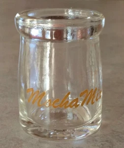 Vintage/vtg Mocha Mix Individual Clear Glass Creamer Restaurant Advertisement - Picture 1 of 3