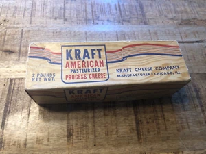 Vintage Kraft American Pasteurized Cheese Box, Cardboard wood Design - Picture 1 of 5