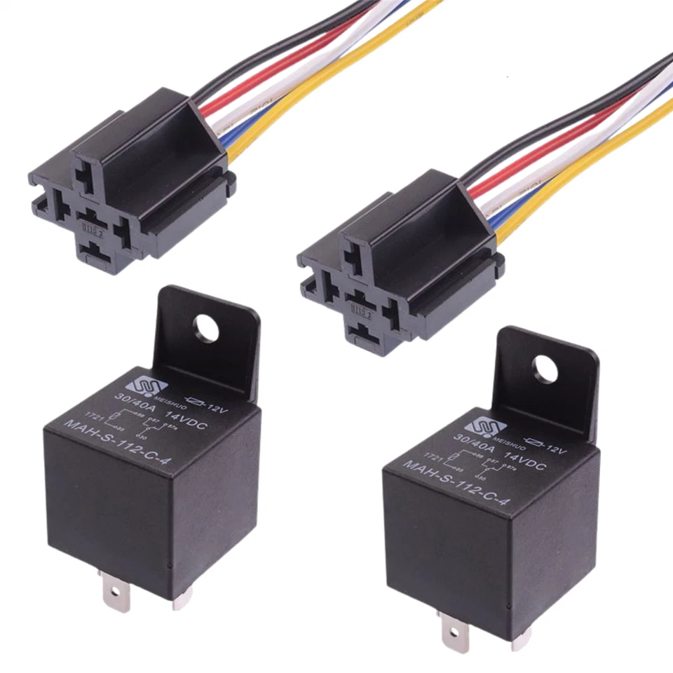 2 x 12V Automotive Changeover Relay 40A 5-Pin with Socket Holders Auto Car - Image 1 of 2