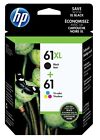 HP 61XL Black High Yield & 61 Tri-Colour Original Ink Cartridges, 2 Pack