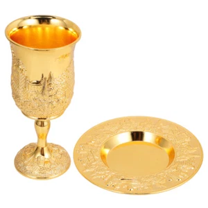 Set Tazza Preghiera Bambino Viaggio Placcato Argento Havdalah Offerta Metallo - Foto 1 di 12