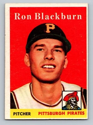 1958 Topps #459 Ron Blackburn RC Rookie Pittsburgh Pirates Vtg - Image 1 of 2