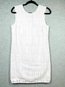 Draper James Sleeveless Pineapple Eyelet Shift Dress Size 6 Lined Cotton NWT - Picture 1 of 17