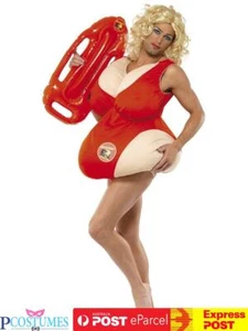 Baywatch Baby Lifeguard Mens Funny Costume Beach Fancy Dress Up Swimsuit - Picture 1 of 3