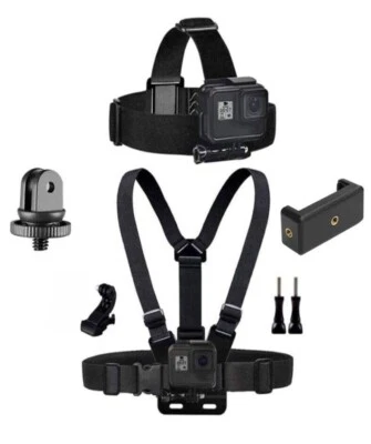 Chest Head Mount for GoPro Cameras Adjustable Strap Fits 3-12 Comfortable Design - Image 1 of 4