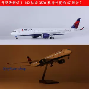 1/142 47cm DELTA Airlines Airbus A350 Passenger Model Airplane Toy W/Sound Light - Picture 1 of 7