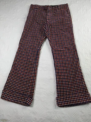 Farah Corduroy Pants Men's 35x30.5 Bell Flared Cuffed Mod Vtg 70s USA GUC Flaw - Image 1 of 4