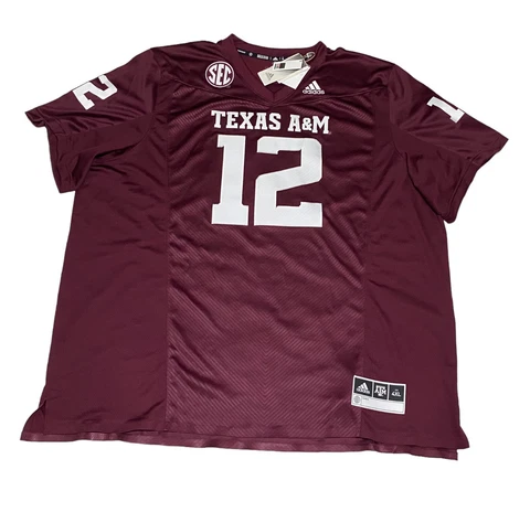 Adidas NCAA Texas A&M Aggies #12 HomeMaroon SEC HG4403 Men's Football Jersey 4XL Cover
