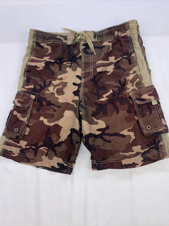 Pantalones Cortos de Natación Sand N Sun Marrón Camuflados Niños Bolsillos Camuflaje Talla Lg. Foto 1 de 4