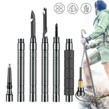 Multi-Function Walking Trekking Stick Pole Folding Defense Stick Screwdriver Kit