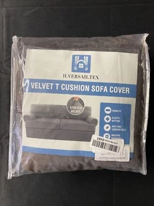Fundas de sofá de terciopelo elástico H.VERSAILTEX para 2 fundas de cojín marrón - Imagen 1 de 3