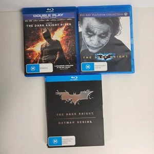 Dark Knight Trilogy Blu Ray Batman Begins Dark Knight Dark Knight Rises - Picture 1 of 3