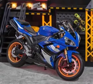 WELLY Azul 1:10 YZF R1 Deportes Carreras Modelo Pesado Diecast Metal Motocicleta BN - Imagen 1 de 12
