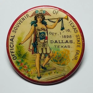 Texas State Fair 1898 Souvenir Advertising Pocket Mirror - Picture 1 of 2