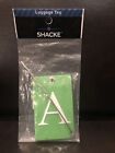 Initial Luggage Tag “A” SHACKE Privacy Cover Steel Loop New 