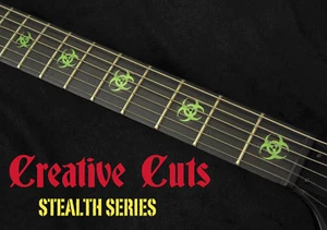 Biohazard Logo GREEN & BLACK Fret Marker Vinyl Inlay Sticker for BASS and GUITAR - Picture 1 of 5