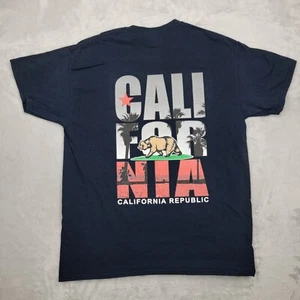 California Republic Shirt Boys Large Flag Bear Cali Prep Surf Skate Youth Kids - Picture 1 of 7