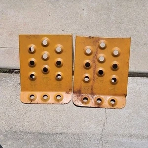 Heavy Duty Yellow Pair of Metal Wheel Chocks - Picture 1 of 4