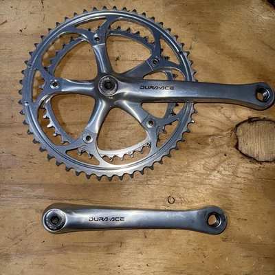 Juego de bielas vintage Shimano Dura Ace Fc 7410 53, 39 dientes 175 mm ¡brazos y pernos de manivela! Foto 1 de 4