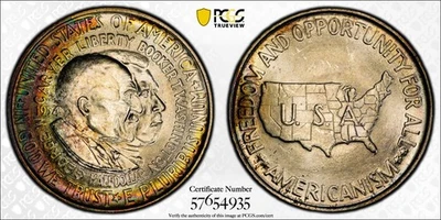 1954 Washington Carver Commem Half Dollar PCGS MS65+ Plus Pretty Toning     5424 - Image 1 of 4
