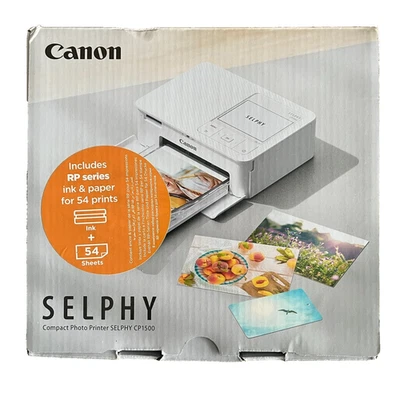 Canon SELPHY CP1500 Mobiler Fotodrucker mit 54 Ausdrucken Schwarz - Bild 1 von 3
