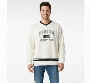 Nautica Competition N83 Sweater Vintage Pullover V Neck Embroidered Mens Sz L - Picture 1 of 6