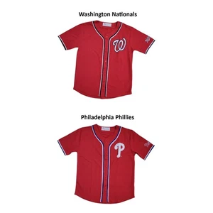 MLB Unisex Youth Easy Care Button Closure Short Sleeve Jersey - Picture 1 of 4