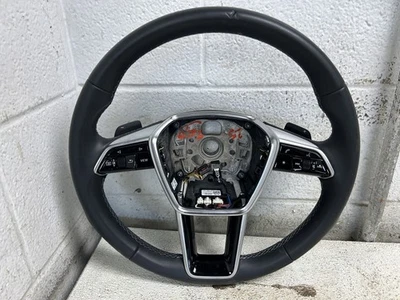 Руль 2022 AUDI A6 черный кожаный с подогревом и элементами управления от оригинального производителя - Изображение 1 из 4