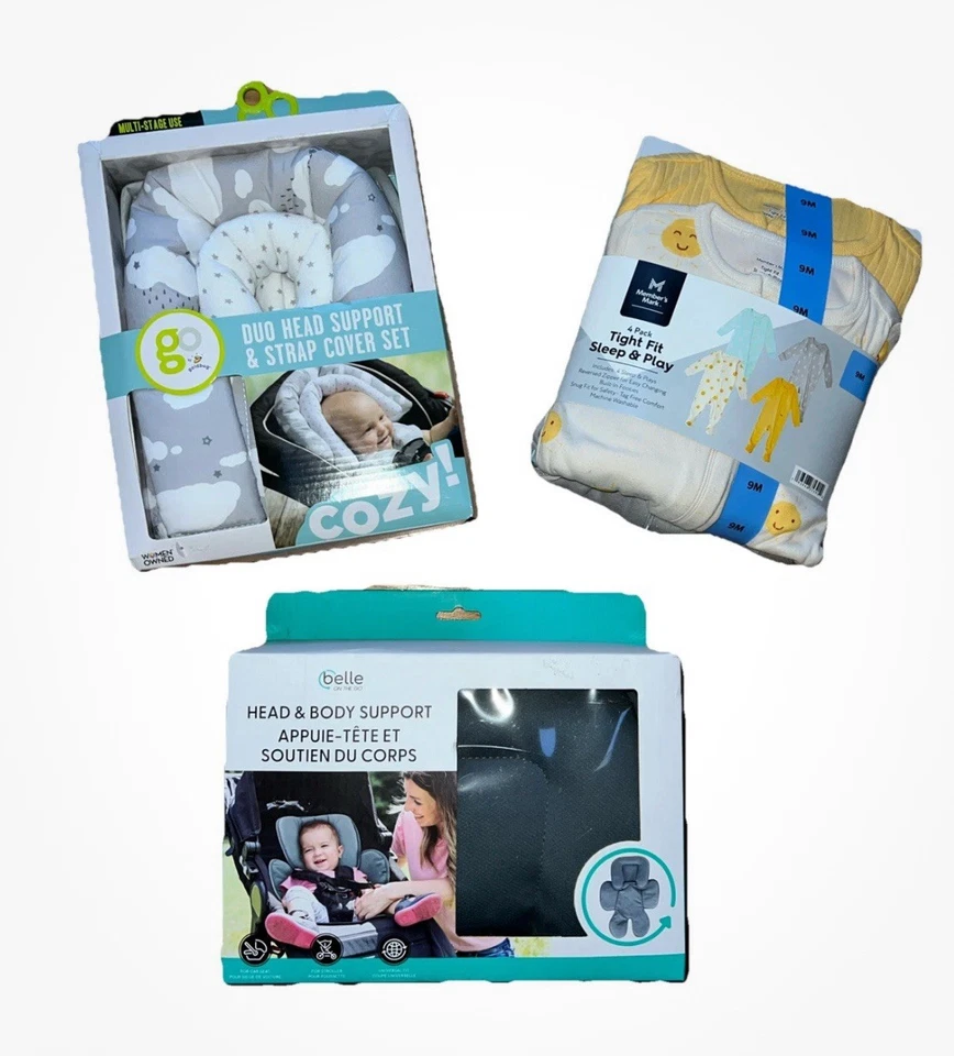 Nuevo Soporte Cuerpo Infantil Cabezal Asiento Coche Soporte Y Nuevo Tamaño 9 Meses Dormir Footies Foto 1 de 1