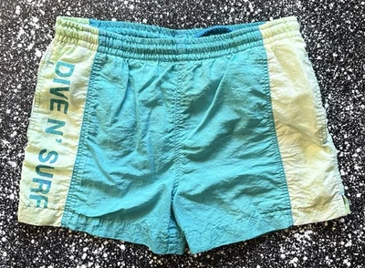 Bañador Vintage Dive N’ Surf Talla Mediana Color Bloque Verde Amarillo Foto 1 de 4