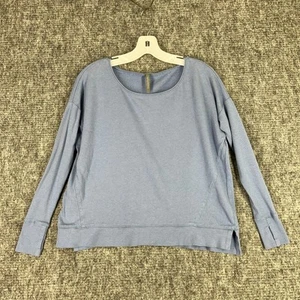 Sweaty Betty Sweatshirt Womens XS Blue Relaxed Thumbhole Slit Yoga Gym Studio - Picture 1 of 7