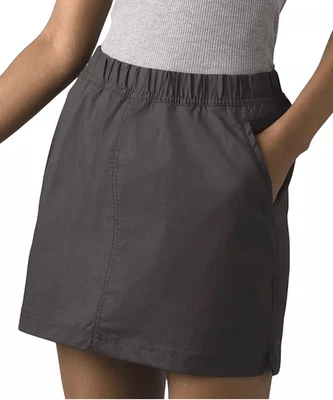Prana $75 Women's Double Peak Mini Skort Charcoal sz 12 NEW - Image 1 of 4