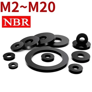 NBR Rubber Flat Washers Thick 1 to 6mm Screw Sealing Ring Water Repellent Gasket - Picture 1 of 260