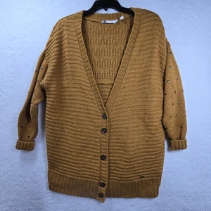 Volcom Acid Rip Cardigan Wool Sweater Womens Size XS/S Oversized Chunky Cable - Picture 1 of 13